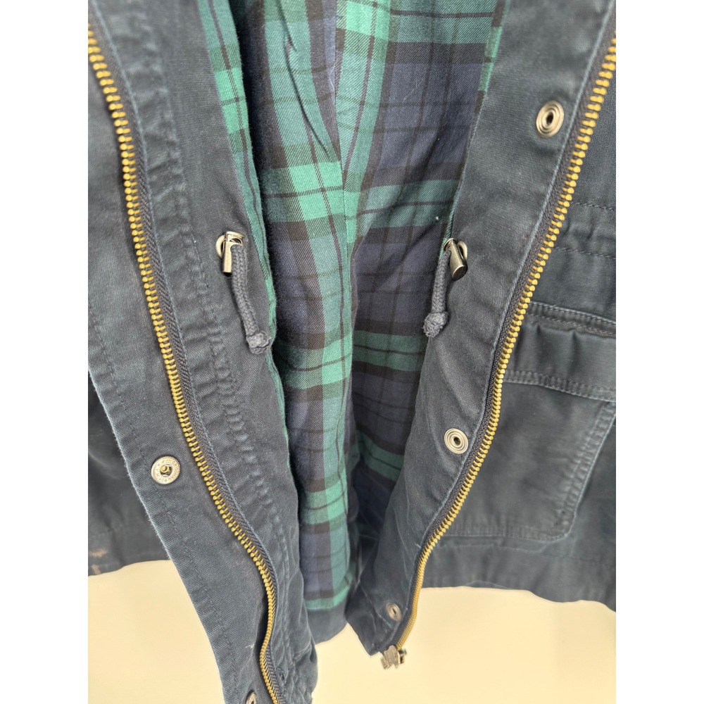 VTG LLBean Mens Navy Plaid Blanket Lined Field Barn Chore Coat Jacket Size XL - Picture 5 of 6